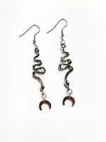 new snake earrings holy snake earrings crescent snake dangle earrings handmade jewelry womens gifts