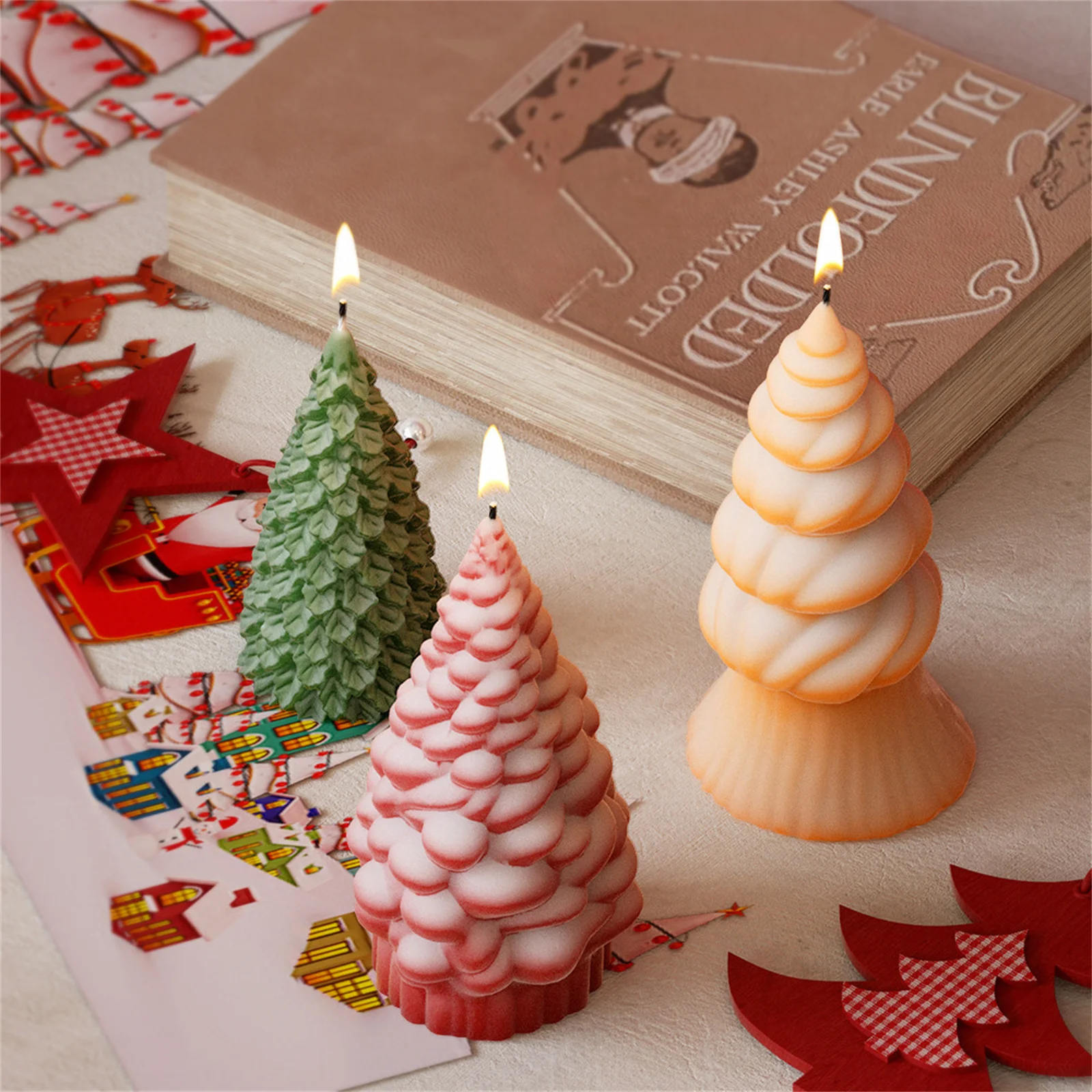 Силиконовая форма для свечей в виде рождественской елки