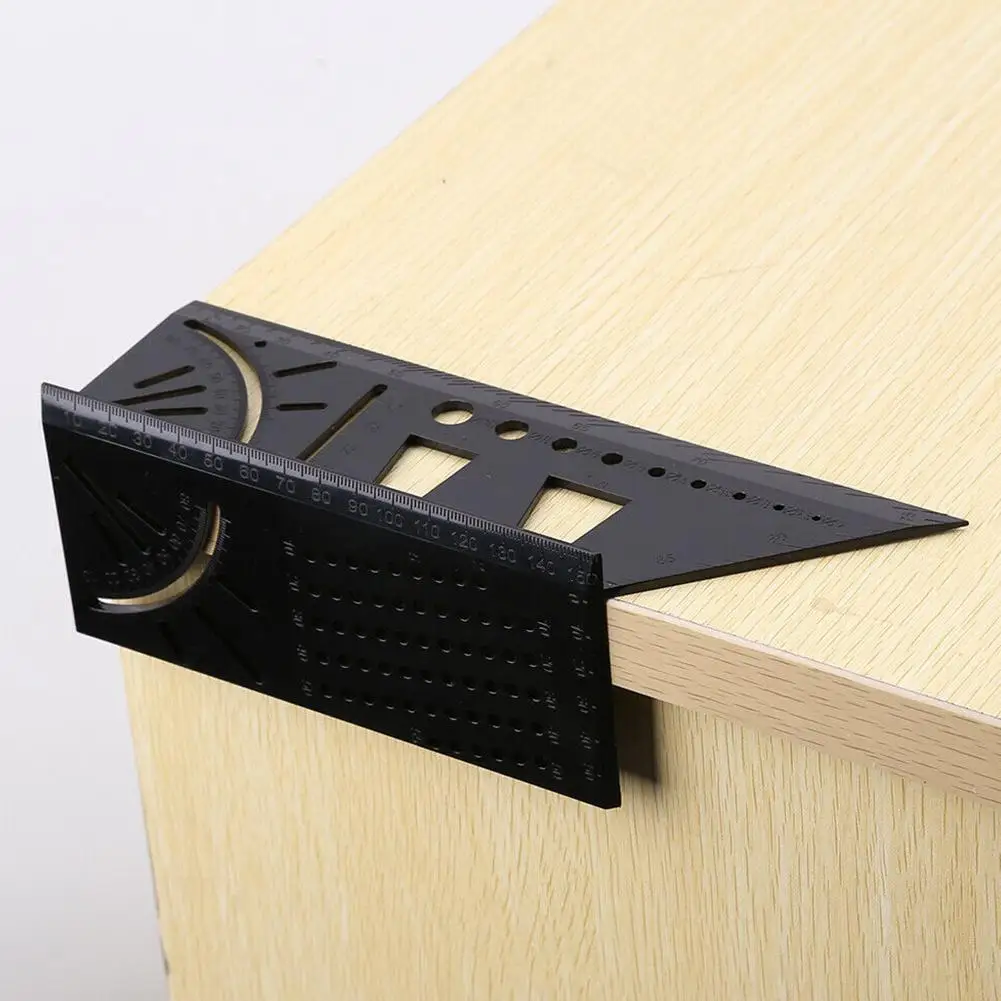 

45 Degree WoodWorking Ruler Square Scribe 3D Mitre Angle Measuring Measure Tool with Gauge and Ruler Convenient WoodWorking Tool