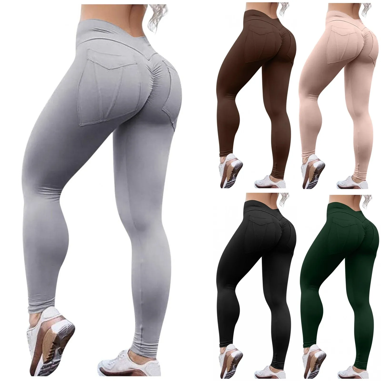 

Women Sport leggings Gym Exercise High Waist Fitness leggins High elasticity Tights Running Athletic Trousers push up Yoga pants