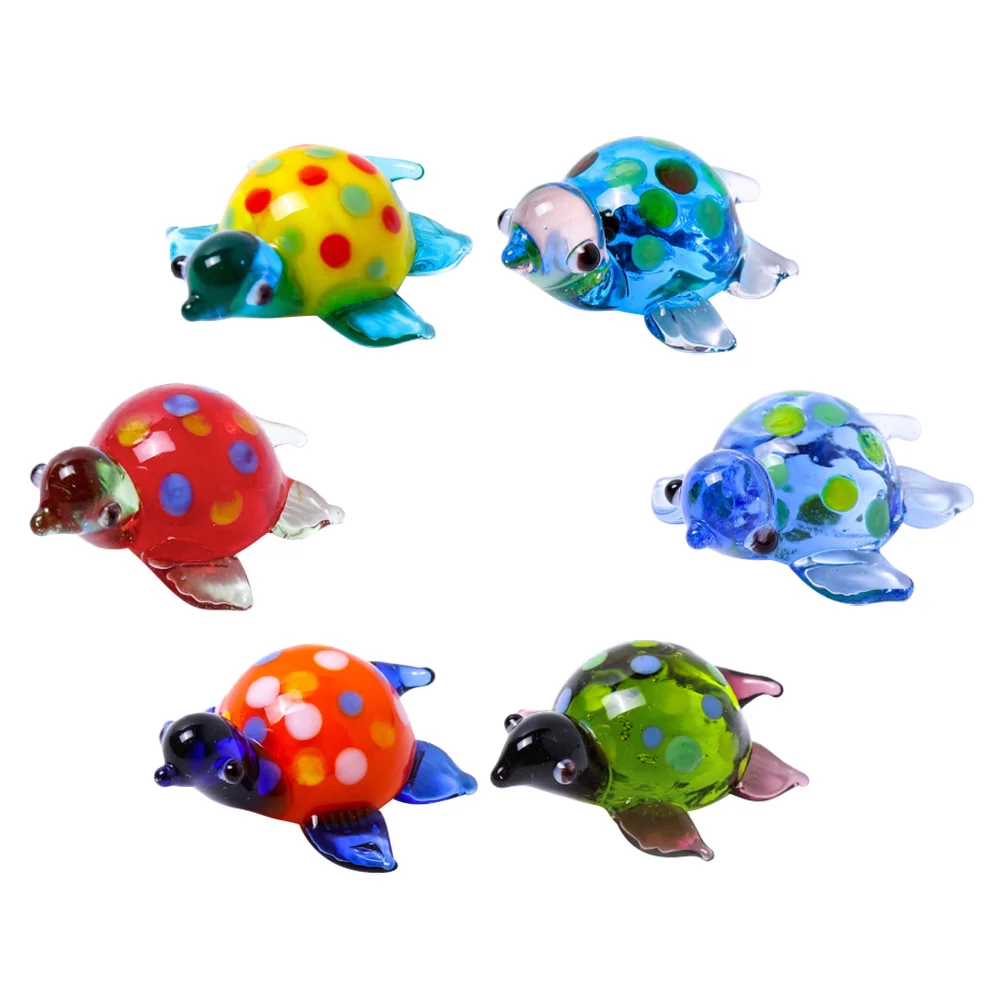 

Turtle Glass Animal Sea Figurine Decor Statue Ornament Minitortoise Collection Animals Crystal Miniaturefish Tankfigurines