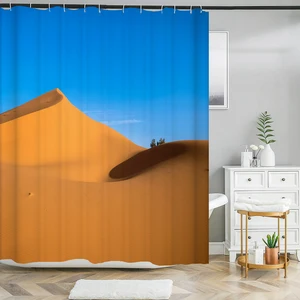 200x180cm Bathroom Waterproof Shower Curtain Natural landscape Desert Scenery Printing Polyester Home Decor Curtain With Hook