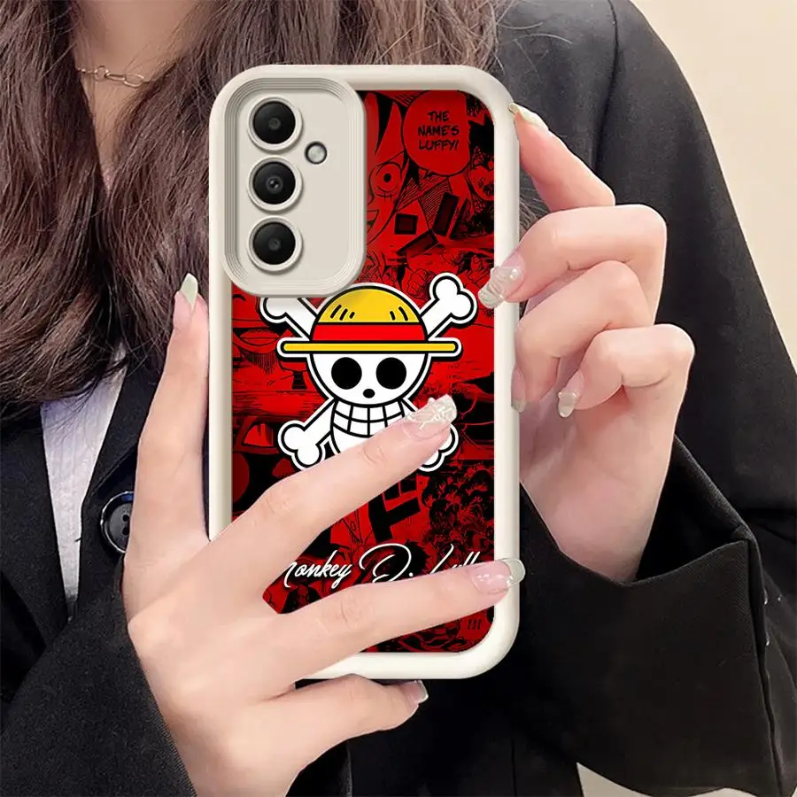 Чехол для телефона Samsung Galaxy A54 A24 A53 A16 A52s A22 A52 A73 A51 A13 A35 A34 A55 ShockProof Cover Anime Lufys O-Ons Piees