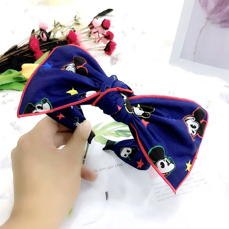 

Повязка для волос с большим бантом и Микки Маусом