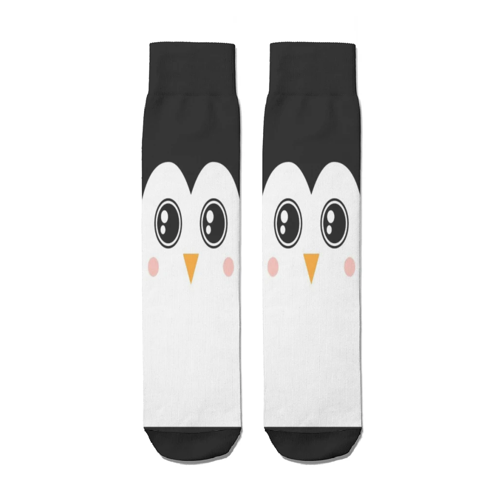 

Penguin Face Straight Socks Male Mens Women Summer Stockings Polyester Printed