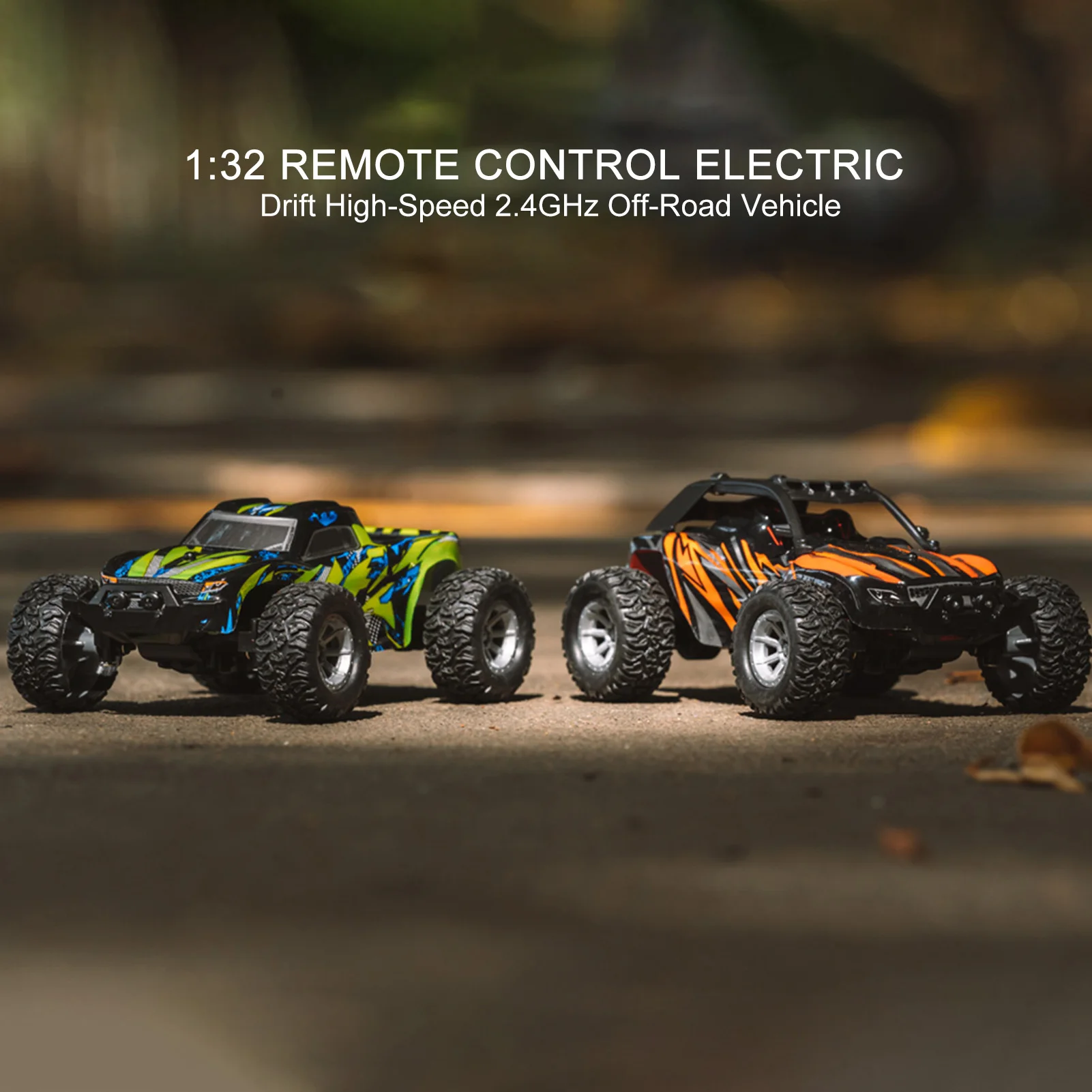 

RC Car 1:32 Scale Remote Control Truck 20KM/H High-Speed Truck Skid Tires Crawler Toy All Terrain Simulate Real Racing Cars 4WD