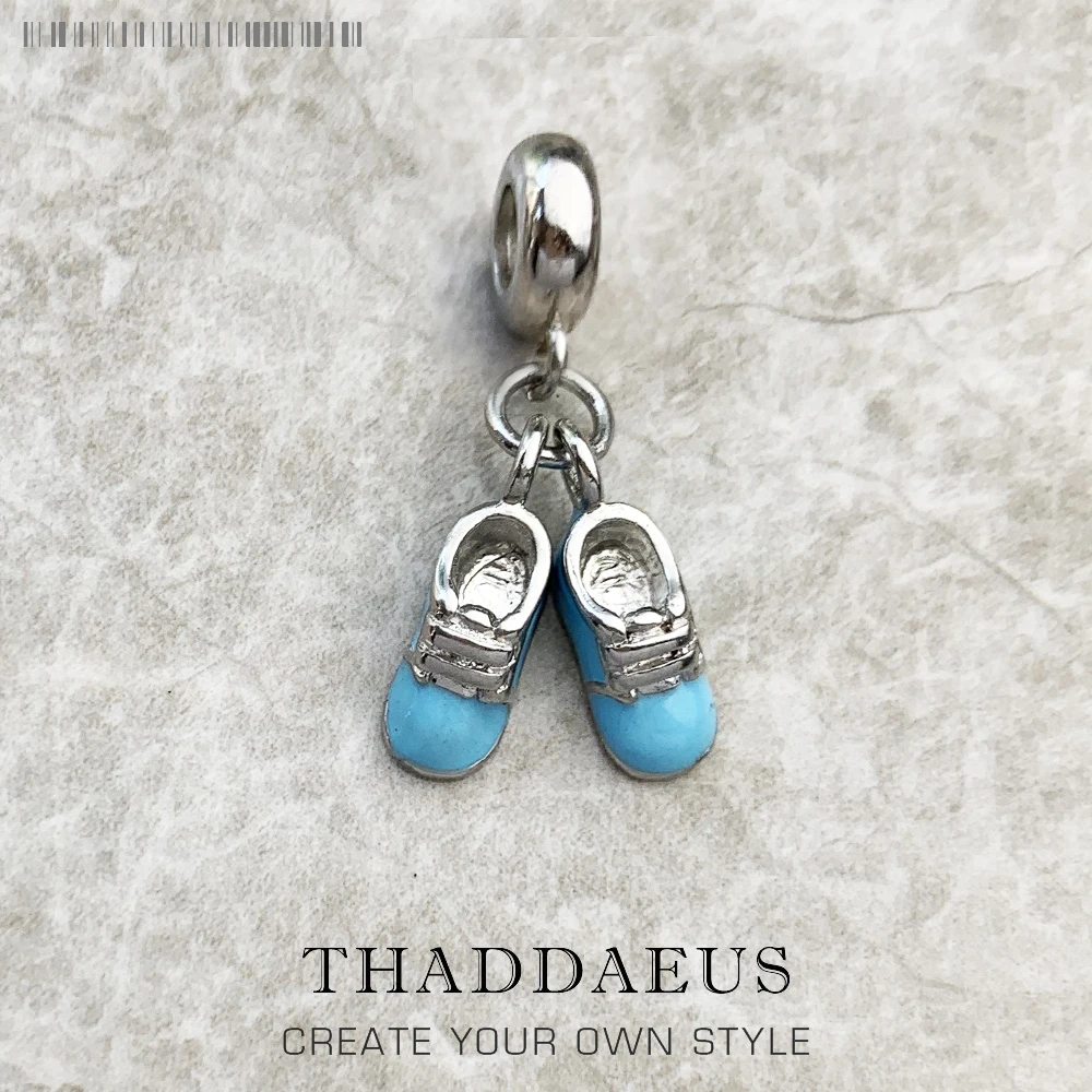 

Mini Cute Baby Shoes Pendants Beads Enamel Charm 925 Sterling Silver Handmade Jewelry Making
