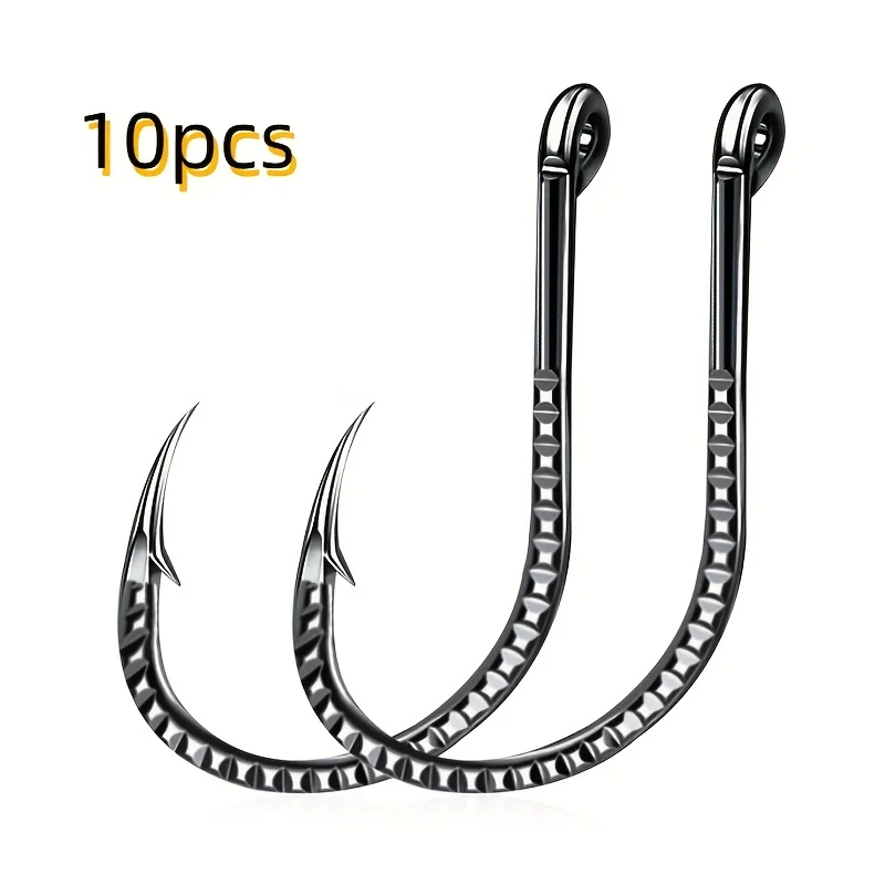 

10pcs Durable Carbon Steel Barbed Fishing Hooks for Strong and Effective Fishing Hooks Accessories