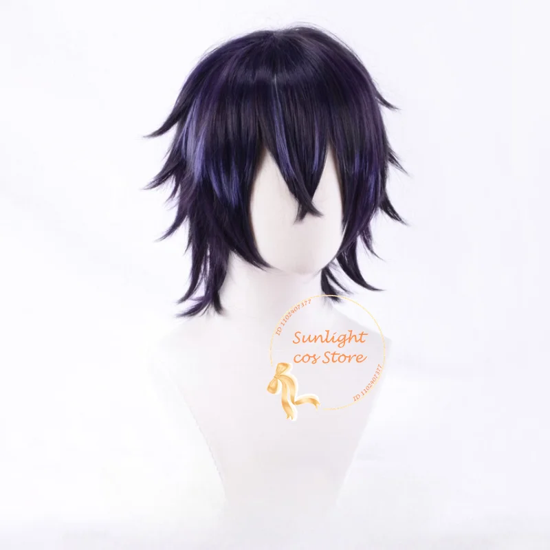 Аниме Itsuki Shikatani Yarichin B Club Косплей Парик Темно-фиолетовый Мелирование Термостойкие