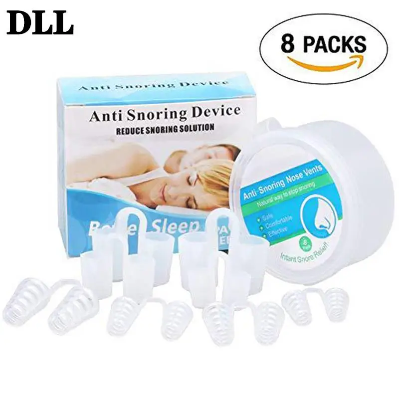 

8Pcs stop snoring nose vents clip anti snore sleep apnea nasal dilators device