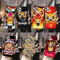 bandai cartoon cute aggretsuko phone case for iphone 13 12 11 pro mini xs max 8 7 plus x se 2020 xr cover