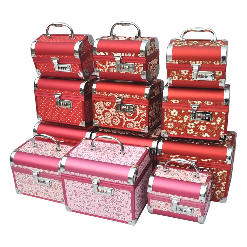 

Jewelry Box with Lock Wooden Jewelry Storage Box Red Jewelry Box Casket Jewel Box Red Leather Jewelry Box