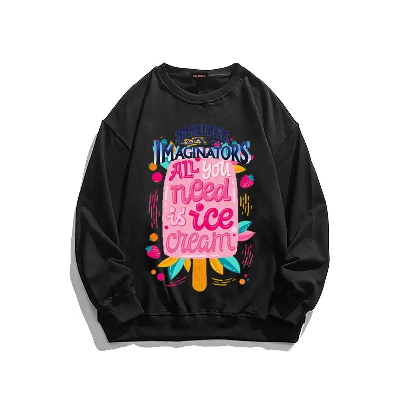 

Японский свитшот с надписью и круглым вырезом для женщин, Осенний корейский тренд с длинным рукавом, уличная мода, Свободный Топ для пар, мужские толстовки 2022