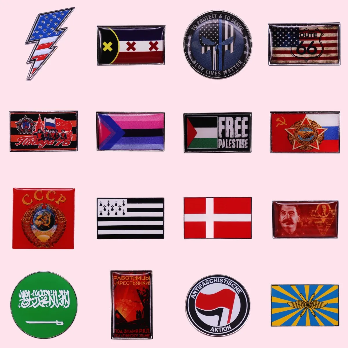 Пруссия Дания Соединенные Штаты Россия советский коммунистический Национальный флаг Эмаль Булавка патриотизм брошь на рюкзак ювелирные изделия подарок оптовая продажа
