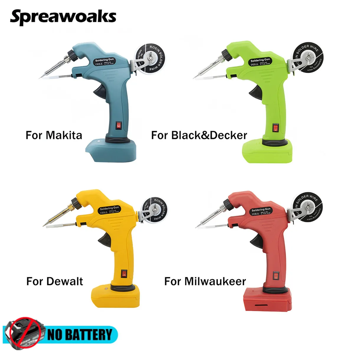 For Makita/dewalt/milwaukee 18v Li-ion Battery Send Tin Gun Power Tools