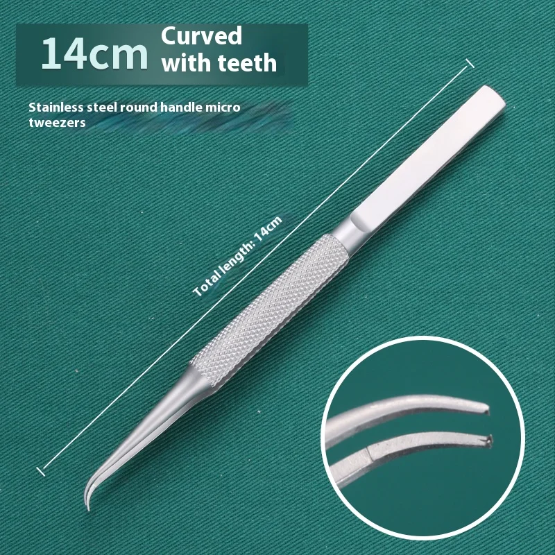 

Микроскопические инструменты из нержавеющей стали, тонкие хирургические инструменты с двойными векми и зубцами для удаления стежков, пинцеты