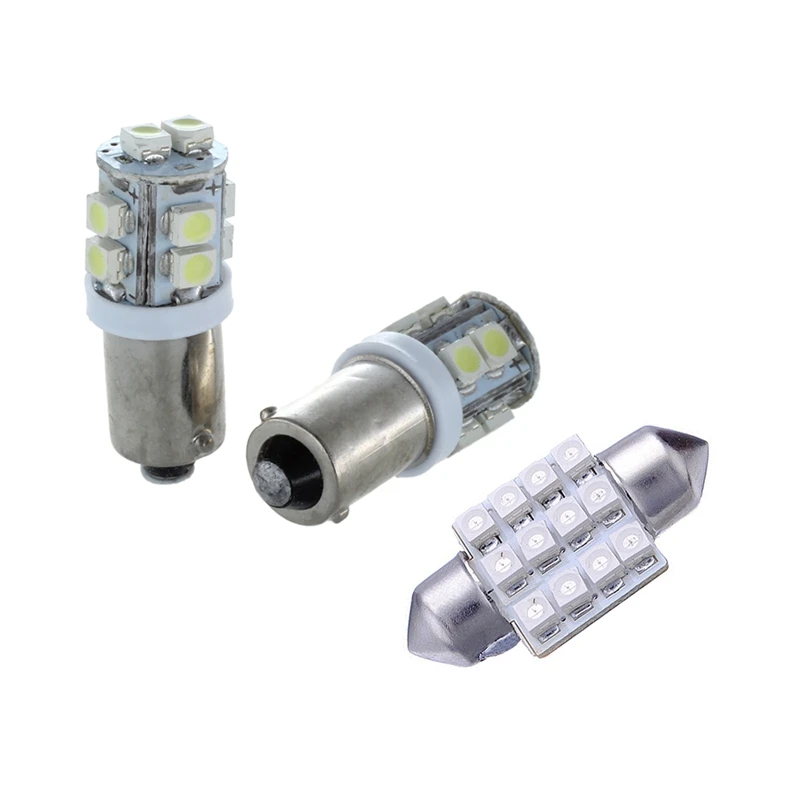 

2X Blue 31Mm 12 SMD Number Plate Light Bulb With 2X T11 BA9S T4W 10-SMD Xenon White Hi-Power LED Side Light