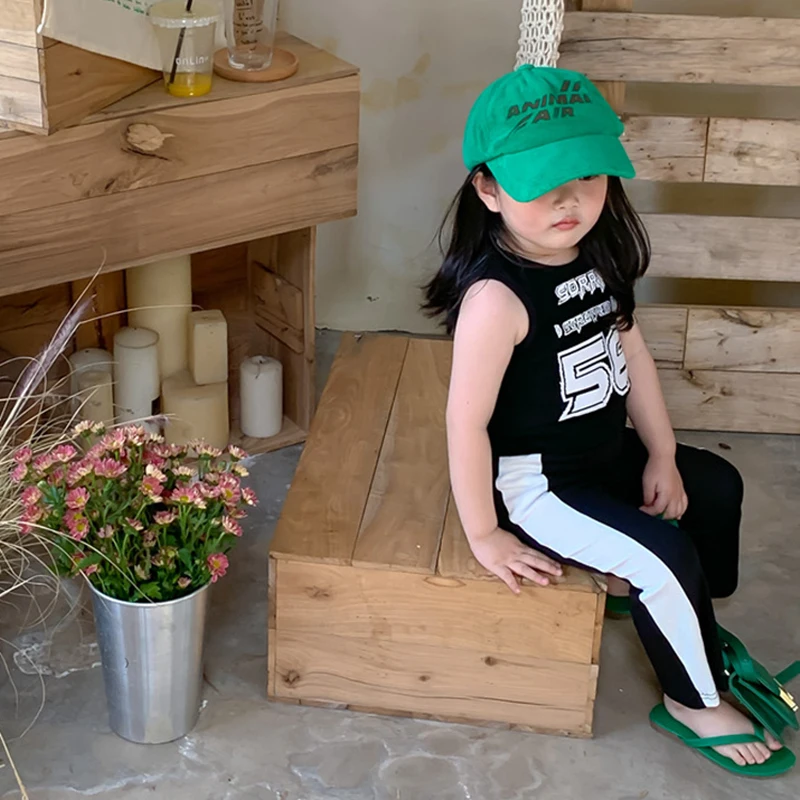 

Summer Girls Pants Baby Trousers Kids Pants For Toddler Children Bottoms Casual Side Panel Striped Cotton 2-6Y