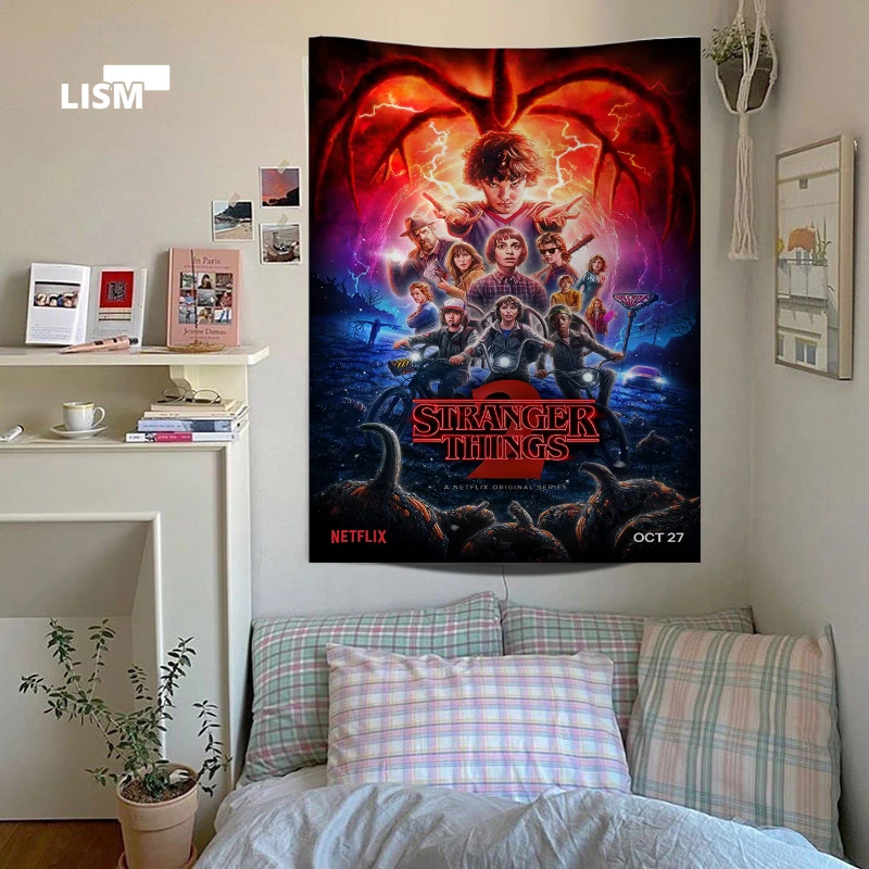 

2022 Hot New TV Show Stranger Things Tapestry Wall Hanging Psychedelic Home Room Decoration Accessories Witchcraft Supplies Art