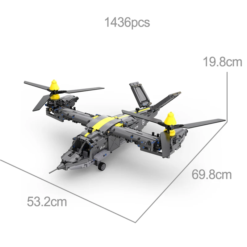 

1424pcs Weapon Hightech RC Rotorcraft Fighter Remote Control Building Block City Airplane Helicopter Brick Toy Boy Birthday Gift
