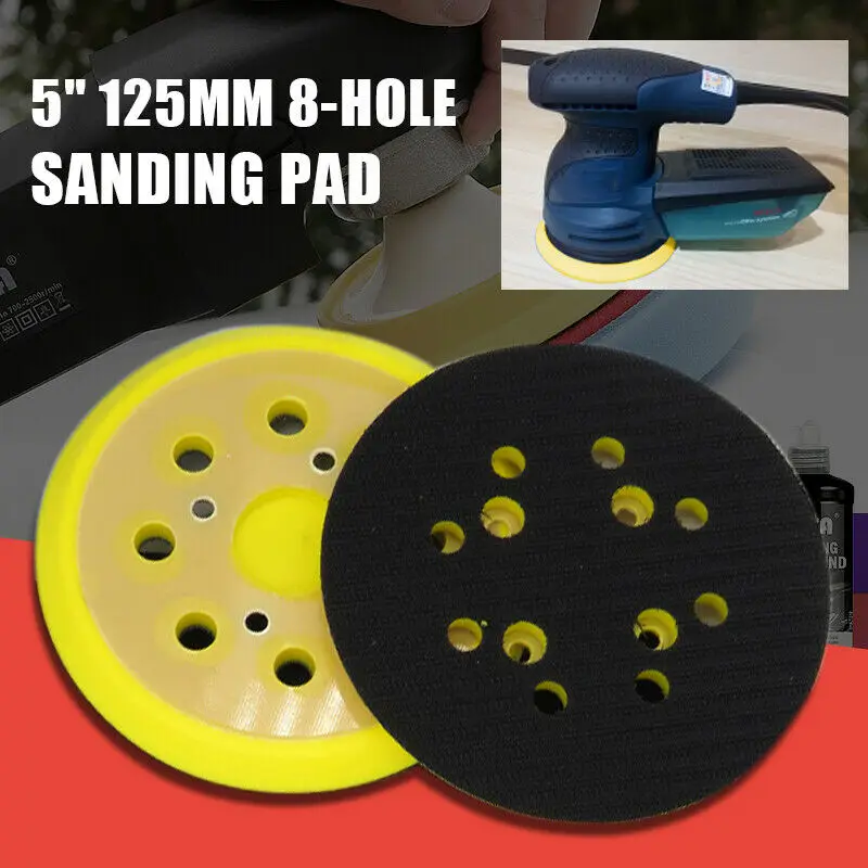 

125mm Grinding Pad 8 Holes Yellow&black 5inch Accessories Discs Flocking For Air Grinders Orbital Polishing Sander