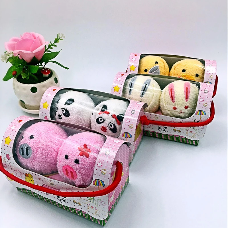 10sets/lot Compressed travel towel set fashion embroidery panda pig towel bath set couple home quick drying towel set