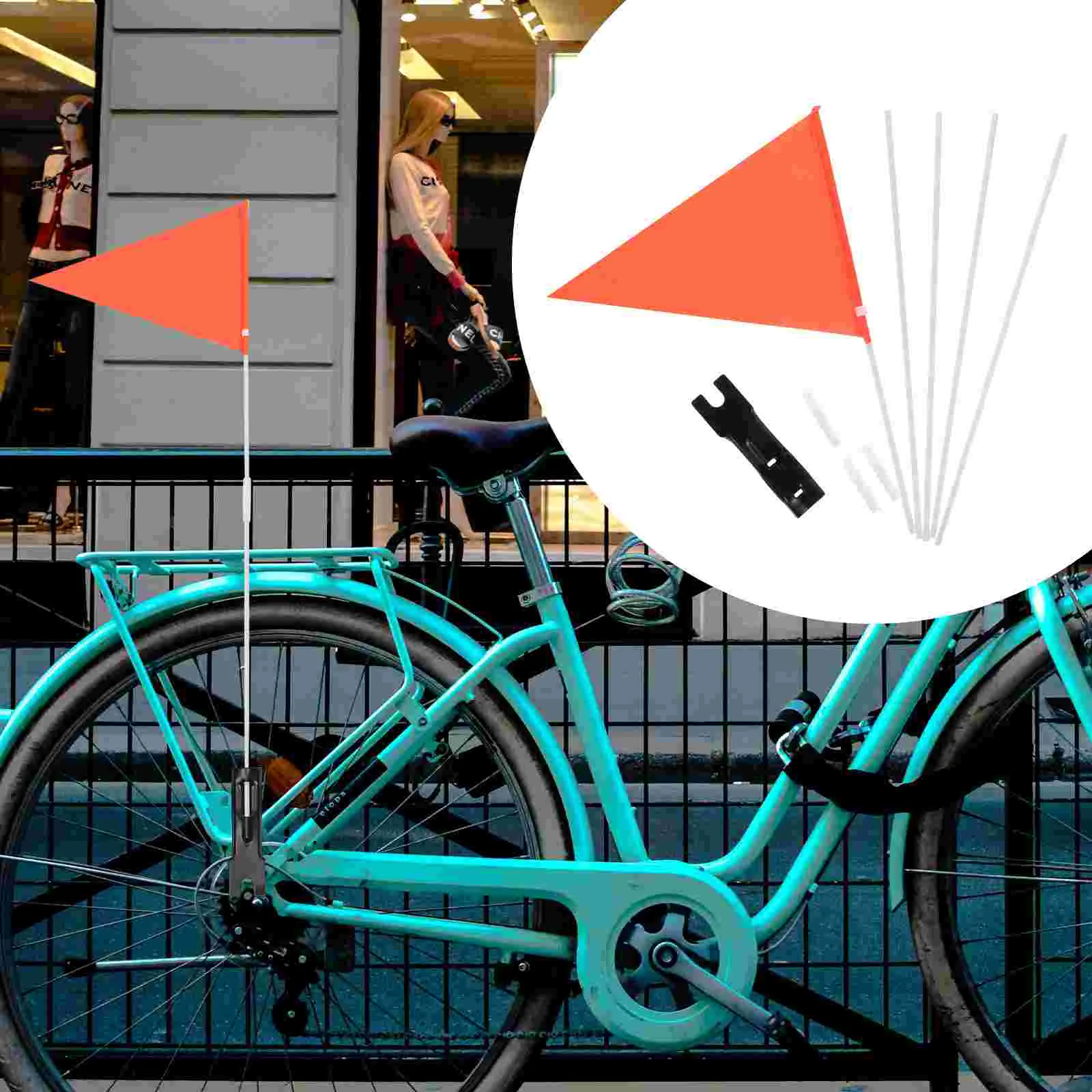 

Rear Flagpole Car Mount Bike Orange Accessories Fiberglass Rod Advertising Bracket Supply Tail