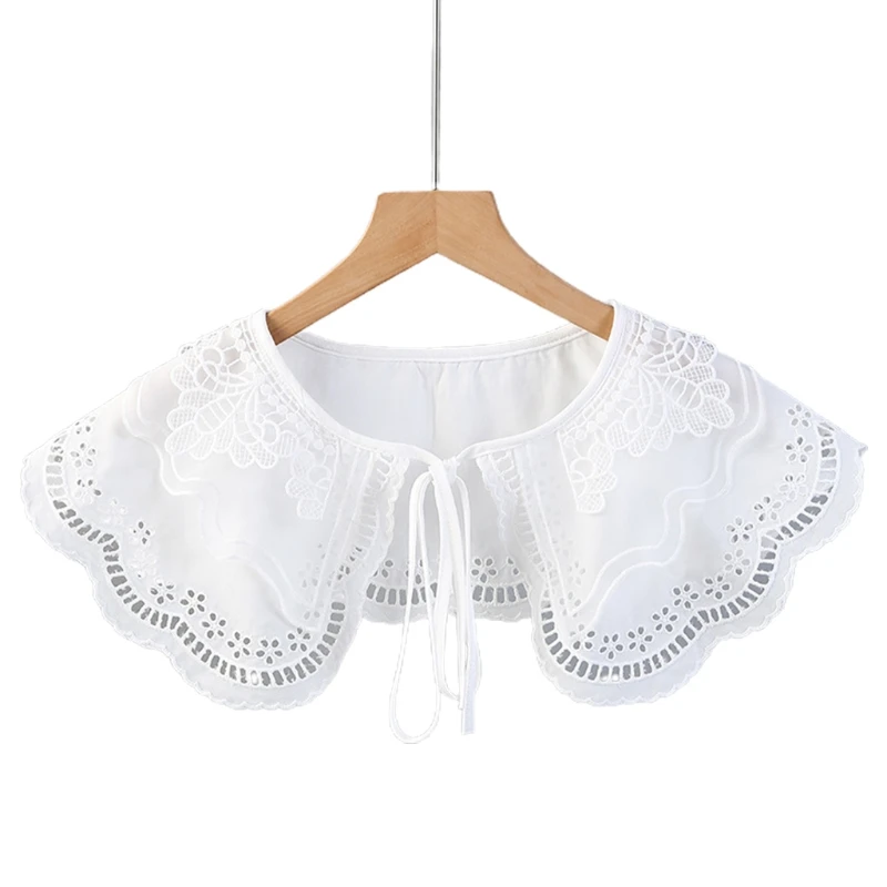 

White Shawl for DOLL Fake Collar Female Shirt False Collar Ladies Detachable Half Shirt Lapel Blouse Shawl Wrap Decoration