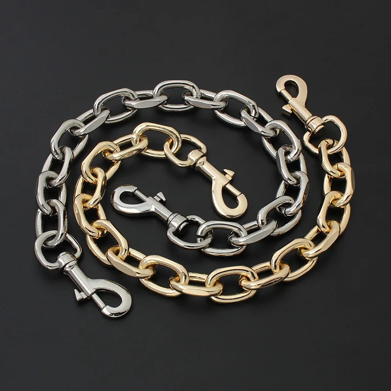 Hight Quality 30-120cm Aluminum Chains 4.5*16*25mm with Snap Hooks for Diy Leather Bag Purse Replace Chains Bag Accessories