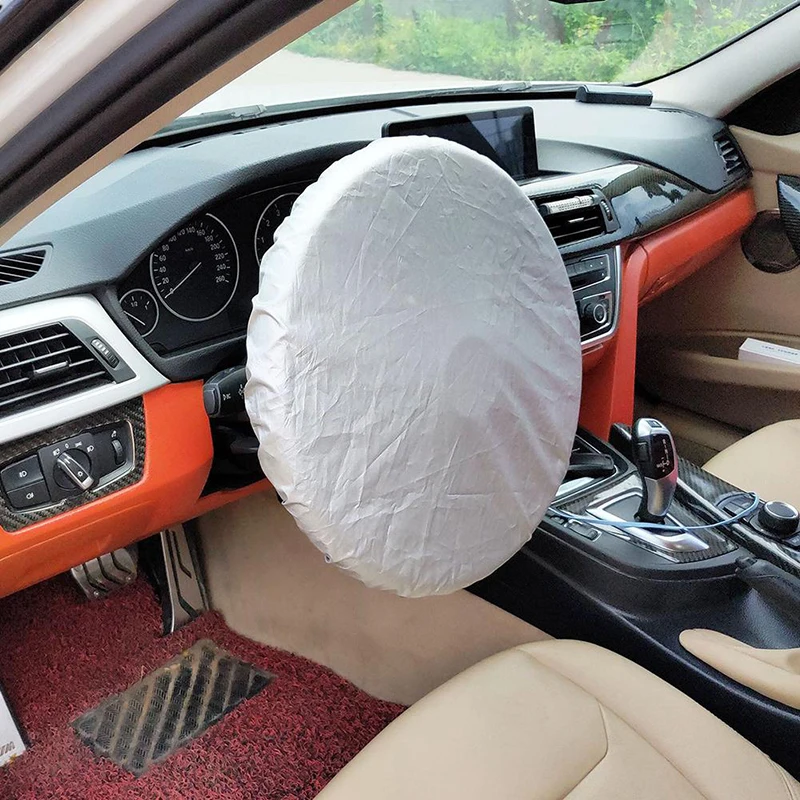 

Car Steering Wheel Sunshade Side Steering Wheel Cover Sunscreen Insulation Side Sun Shade Silver Coated Cloth