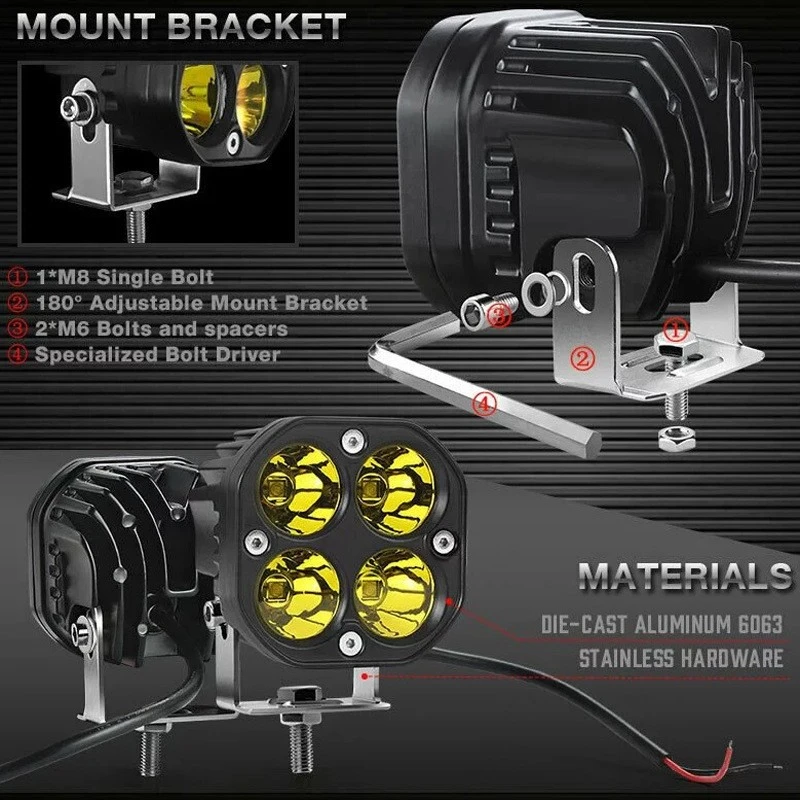 1 шт. Автомобильные светодиодные противотуманные фары для мотоциклов |
