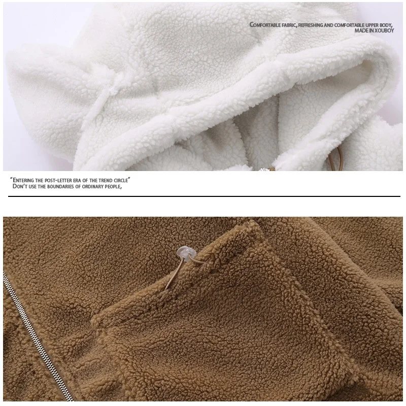 Rainbowtouches Winter Thicken Fleece Men Women Parkas Warm Jacket New Streetwear Fashion Patchwork Thermal Rabit Ear Hooded Coat