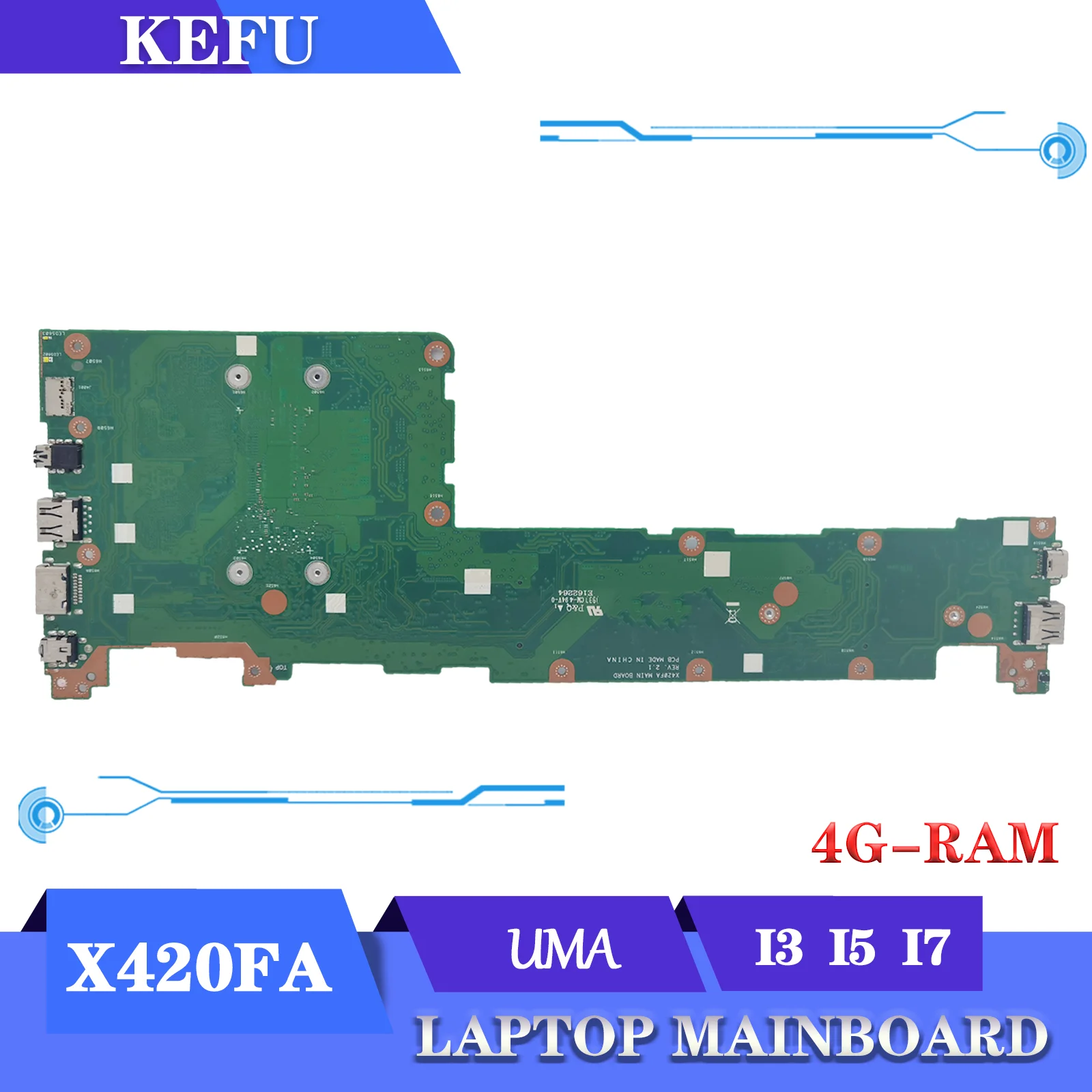 

Материнская плата KEFU X420F для ноутбука ASUS Vivobook 14 X420 X420FA F420FA A420FA, материнская плата для ноутбука 4 ГБ/8 ГБ-ОЗУ