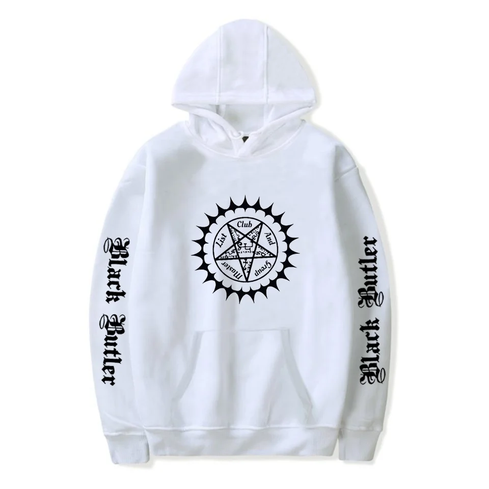 

Толстовка с капюшоном для мужчин и женщин, японское аниме «Б-черное дворецкое», повседневный свитшот, пуловер для мальчиков и девочек, на ос...