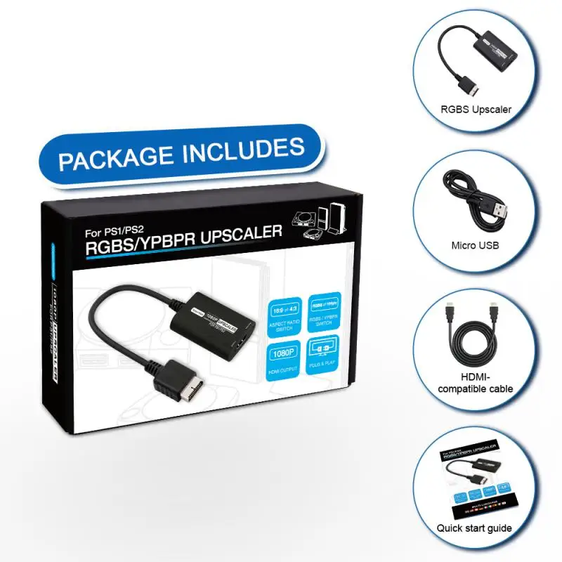 

Hd Micro Usb Cable Built-in Rgb-ypbpr Switch Video Converter Cable Ps1 Ps2 Converter -compatible Rgb-ypbpr High Quality