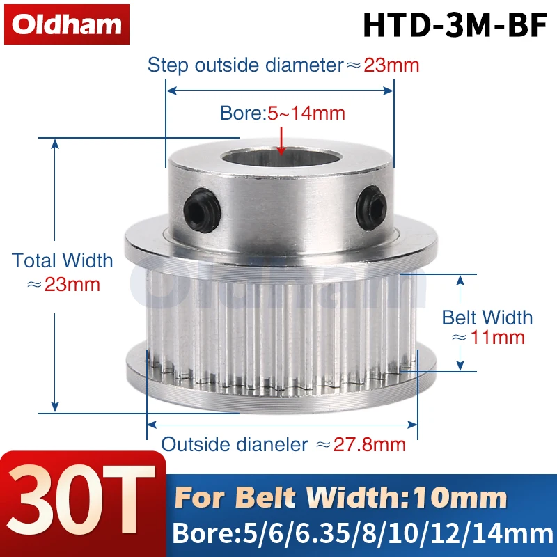 

Шкив HTD 3M 30 зубов Oldham