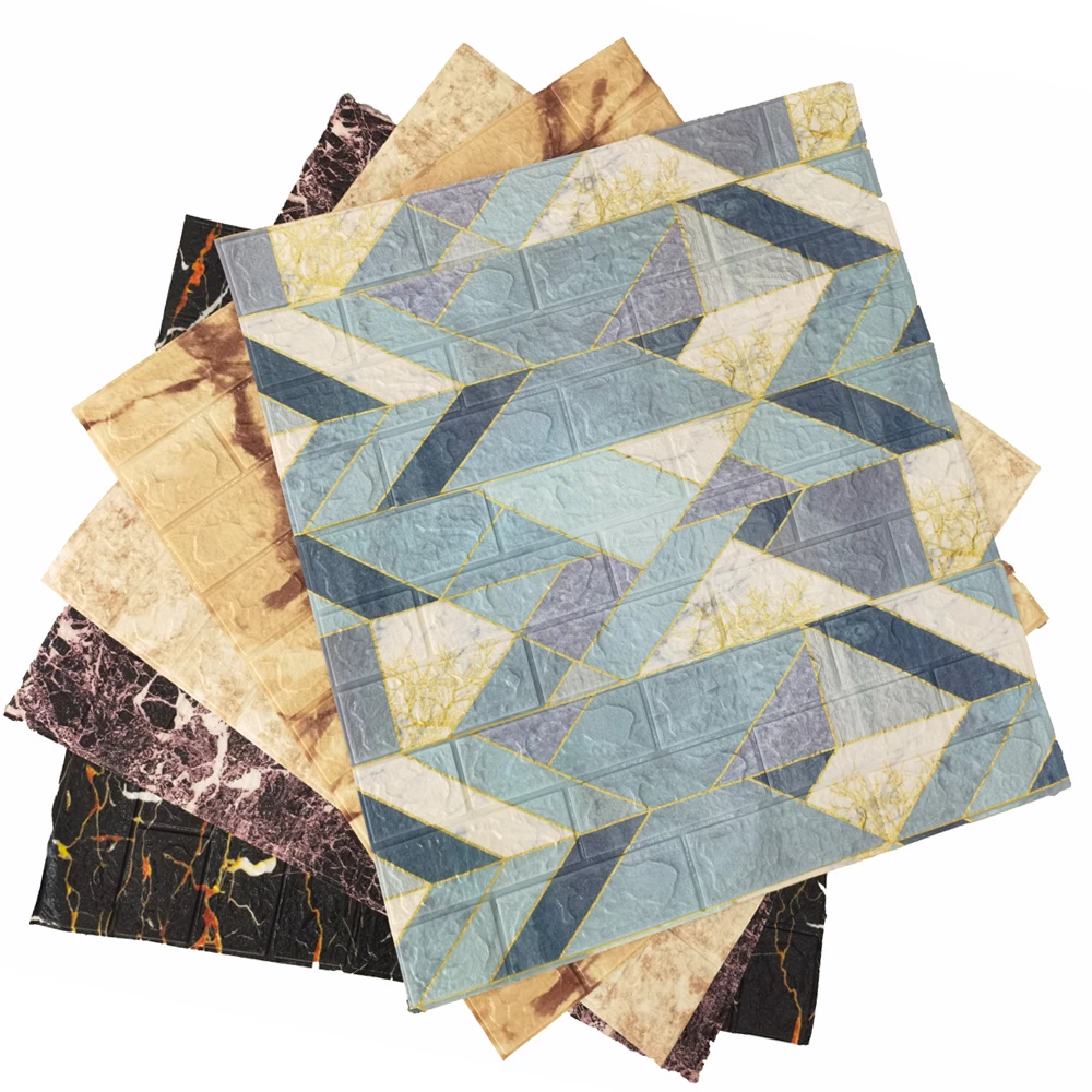 510pcs 3d brick wall sticker pattern wallpaper self adhesive waterproof living room tv background bedroom home decor 70x77cm free global shipping