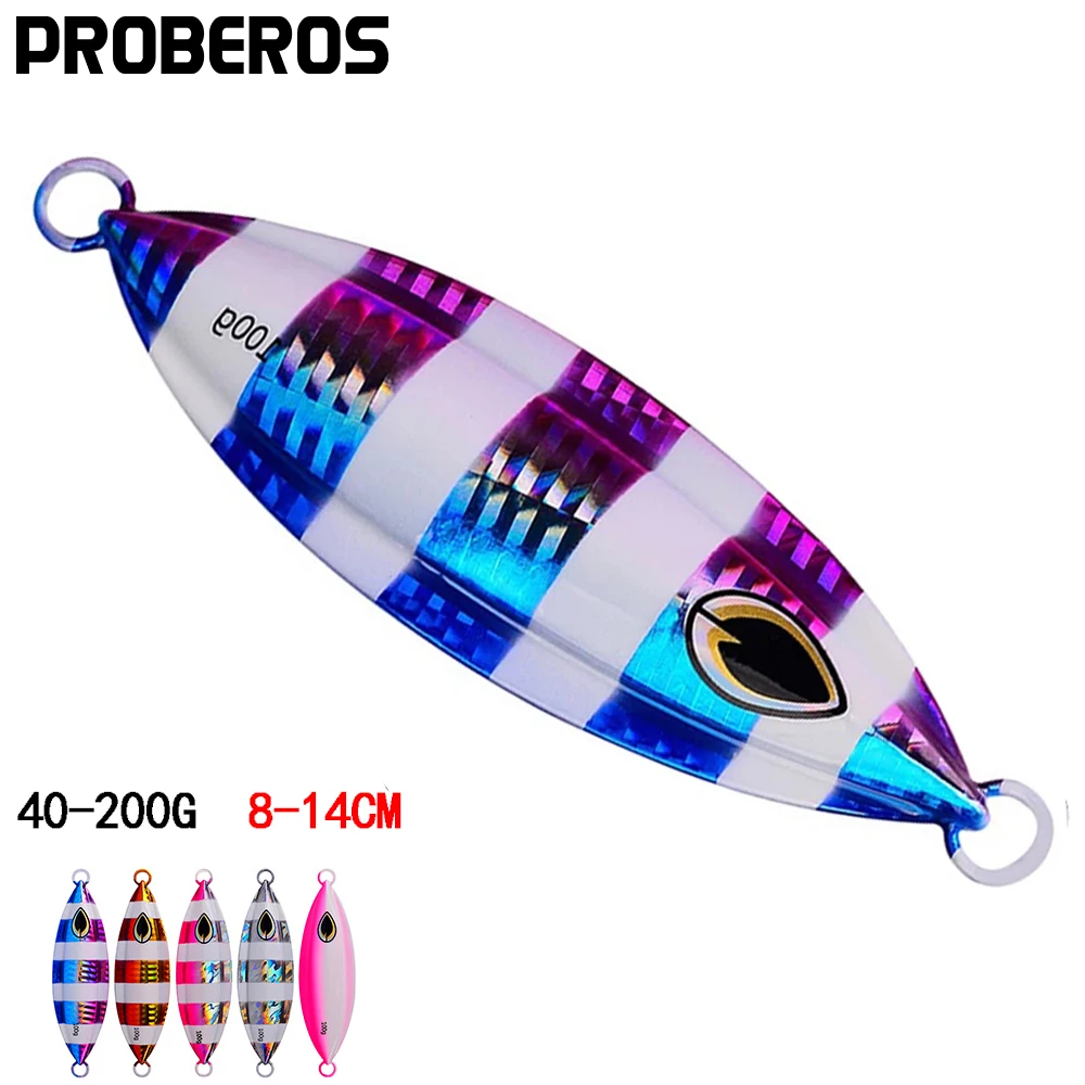 

PROBEROS джиг морской металлическая приманка 40 г, 60 г 80 г 100 г 150 г 200 г Троллинг свечение жесткая приманка осьминог бас рыболовные приманки рыболо...