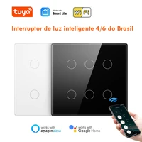 46 gang tuya wifi smart brazil touch switch push button wireless automation app voice timing control work for alexa google home