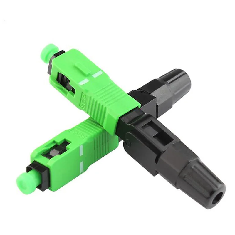 Free Shipping 50/100/150/200PCS FTTH Connector SC  APC Single-Mode Fiber Optic Quick Connector