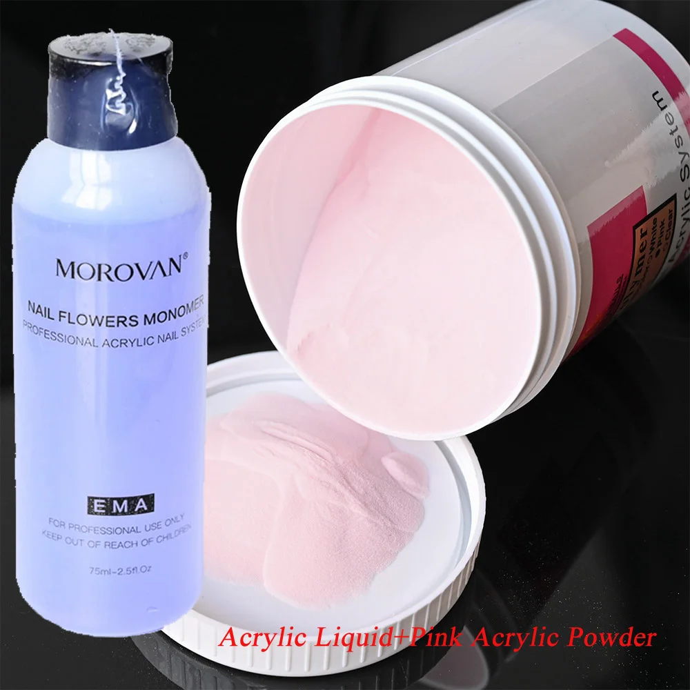 

EMA Monomer 75ml Acrylic Liquid+120ML Acrylic Powder 2Pcs Nail Acrylic Liquid&Powder Set for Nail Carving Extension Dipping Dust
