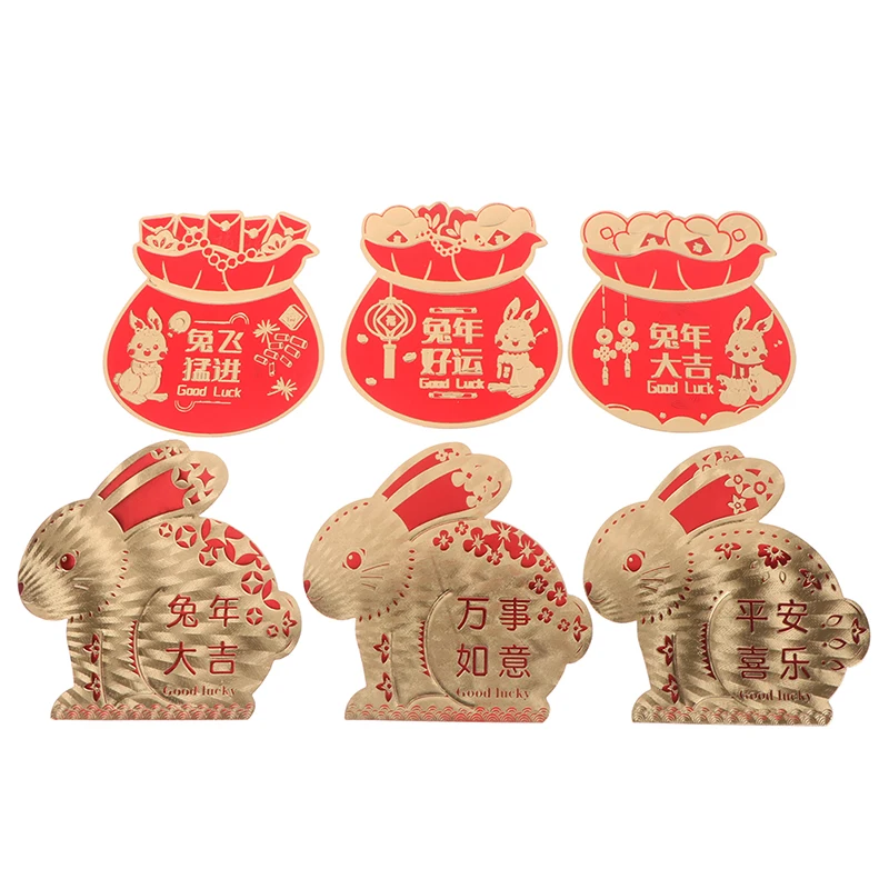 

Китайский красный конверт, 6 шт., 2023, кролик, новогодняя сумка для денег, весенний праздник, счастливый подарок, карманный фотоальбом, свадебн...