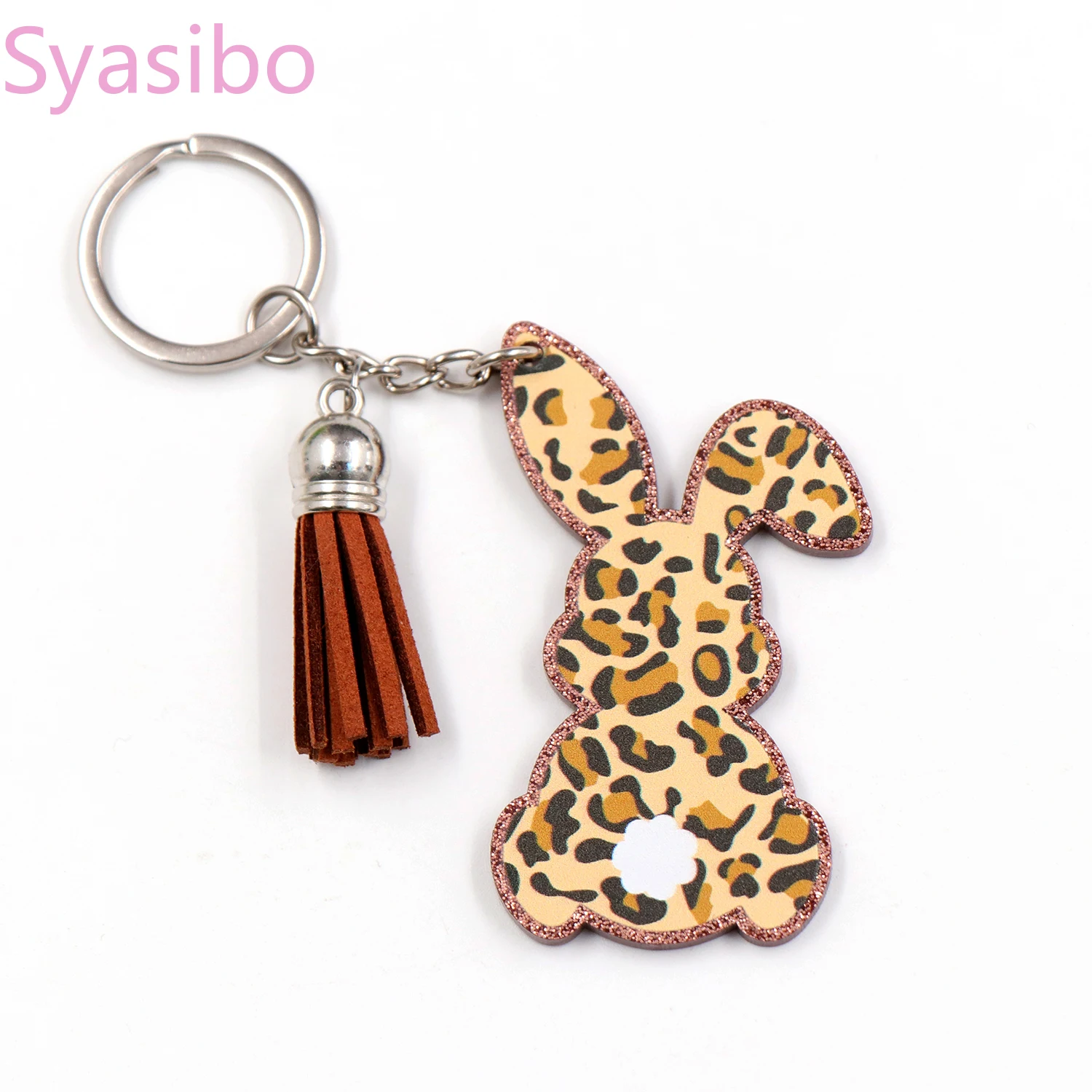 

(1 шт.) 63,5 дюйма (мм) Пасхальный брелок Lepord Bunny, акриловый брелок