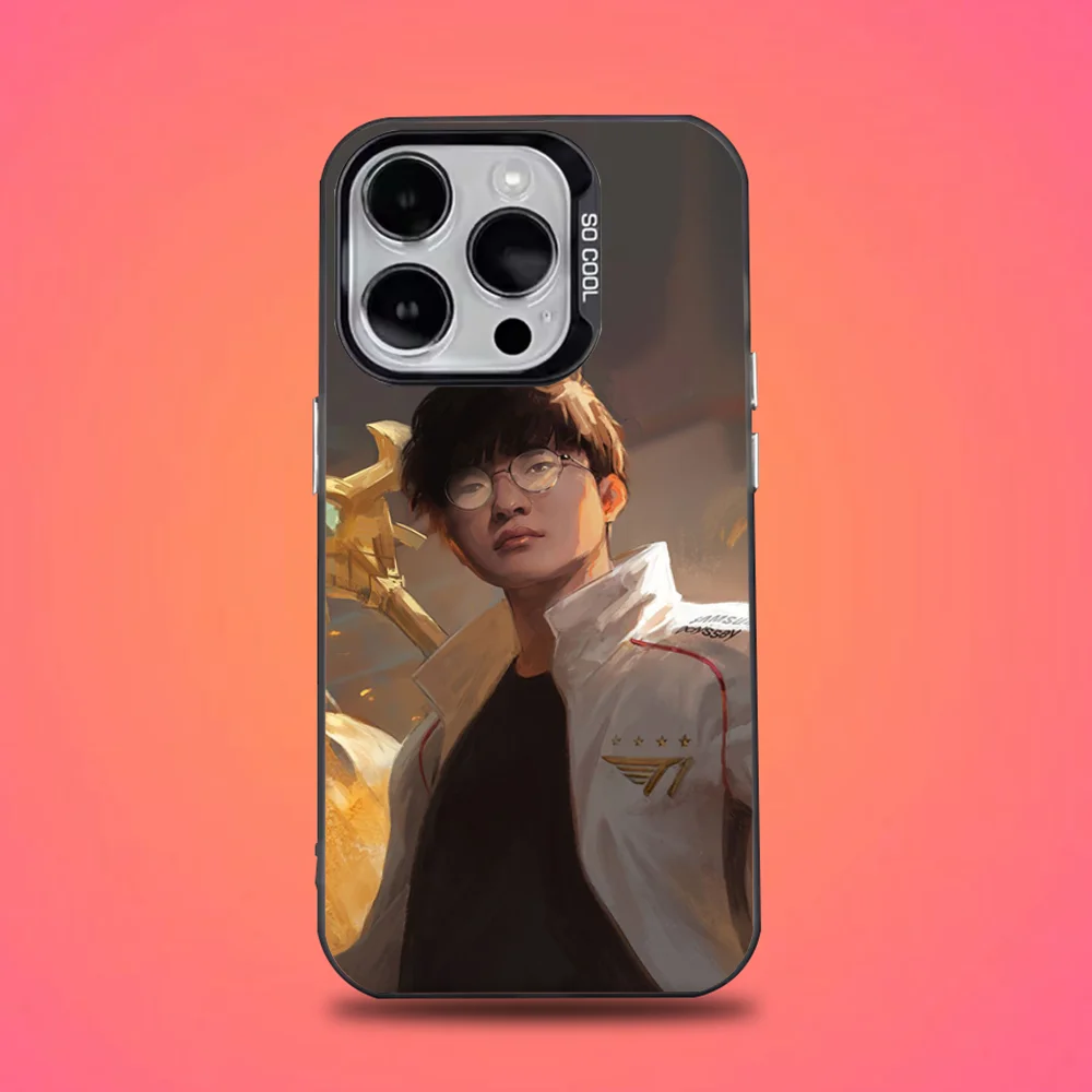 Фото Чехол для телефона Faker T1 L-Lols для iPhone 16,15,14,13,12,11, Pro, Max, Plus, Mini, XS, SE, черный матовый жесткий бампер с защитой от падения №3
