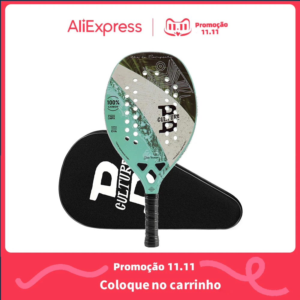 

INSUM Raquete Beach Tennis Racket Full Carbon Firer EVA Soft Face with Cover Bag