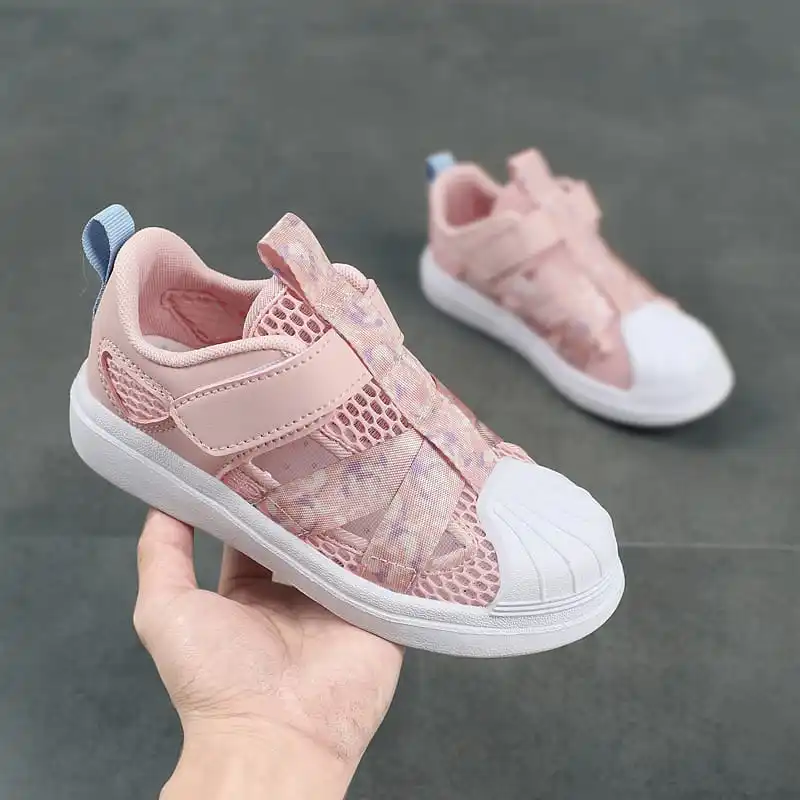 

Cutout Girls Sneakers Pink Girl Shoes Non-slip Kids Running Shoes Summer 2022 Kids Sports Child Trainers Mesh Children Sneakers