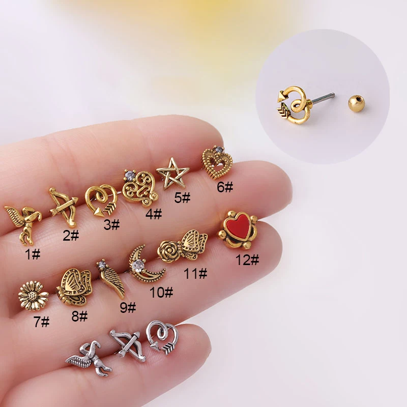 

New 1Pc Zircon Stone Ear Piercing Tragus Ring 0.8x6x3mm 16g Earrings Ear Piercing Cartiliage Ear Piercing Jewelry