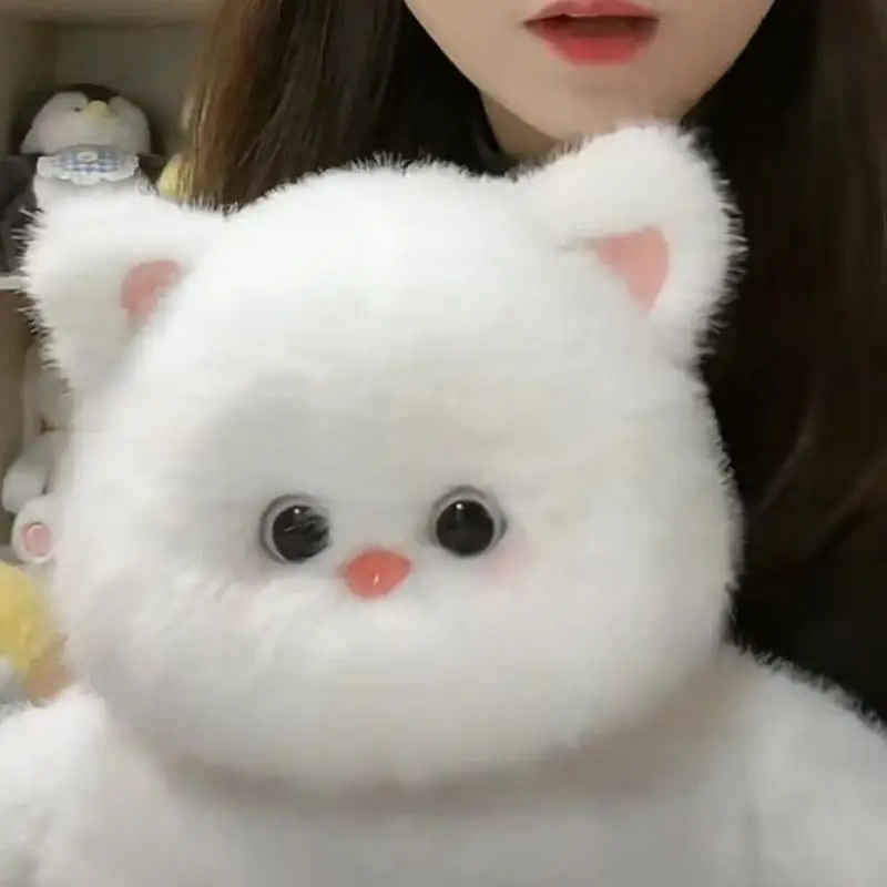 Белый кот чучело милая тряпичная кукла кошка мягкие плюшевые ручной работы с