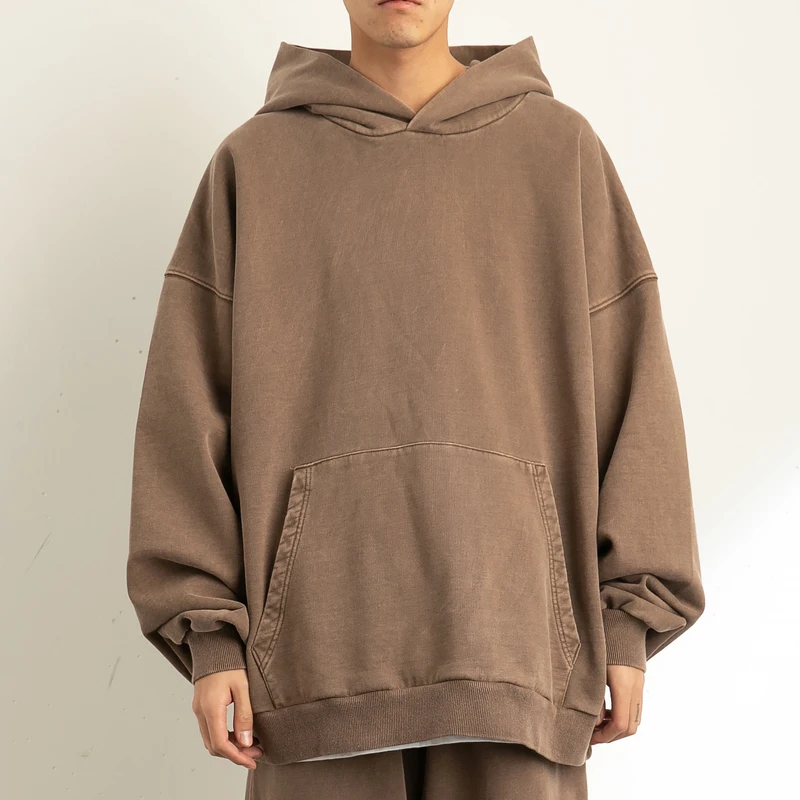 

Distressed Fashion Men's Oversized Hoodies Washed Autumn Casual Hooded Clothing Japanese Style Y2K Vintage Male Sweatshirts