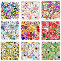 50pcs plants series stickers cacti watermelon strawberries mushrooms laptop waterproof stickers anime stickers kids toy gift